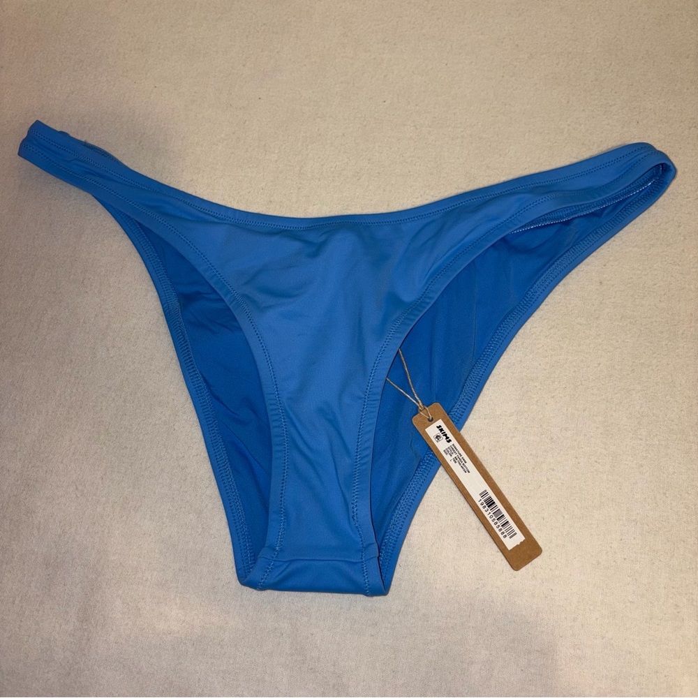 NWT‎ SKIMS Cheeky Tanga Blue Bikini Swimwear Bottom Size L